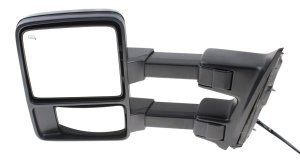 Towing Mirror for Ford F-Series Super Duty 2008-2009, Left (Driver), Power, Power Folding, Heated, Chrome/Paintable, 2 Caps, with Auto Extend, Memory and Signal Light, Replacement