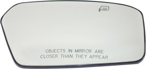 Mirror Glass for Ford Fusion (2006-2010), Right (Passenger) Side, Heated, with Backing Plate, without Blind Spot Information System, Replacement