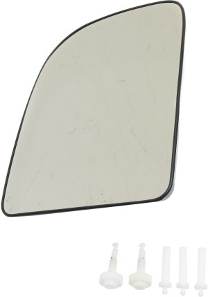 Mirror Glass for Ford F-250/F-350 Super Duty 1999-2007 and E-350/E-450 Super Duty 2008-2021, Left (Driver), Upper, Towing, Non-Heated, with Backing Plate, Replacement