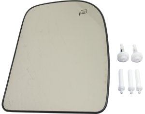 Heated Towing Mirror Glass with Backing Plate for Ford F-250/350 Super Duty 2002-2007, E-350/450 Super Duty 2008-2017, Upper, Right (Passenger), Replacement