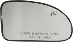 Mirror Glass for Ford Focus 2000-2007, Right (Passenger), Heated, Fits Hatchback/Sedan/Wagon Vehicles, with Backing Plate, Replacement