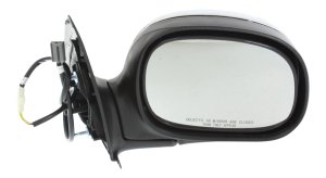 Mirror Right (Passenger) for Ford F-150 (1997-2002), F-250 (1997-1999), Non-Towing, Power, Manual Folding, Non-Heated, Chrome, Contour Style, without Signal Light, Regular/SuperCab, up to Feb 12, 2002, Replacement