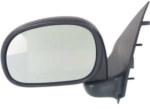 Manual Adjust Mirror for Ford F-150 1997-2002, F-250 1997-1999, Left (Driver), Non-Towing, Manual Folding, Non-Heated, Paddle Style, Textured, All Cab Types, To 2-11-02, Replacement