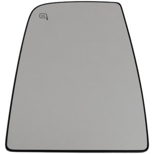 Mirror Glass for Ford Transit 150/250/350, 2015-2022, Left (Driver), Upper, Power, Heated, with Signal Lights and Backing Plate, without Blind Side Detection, All Cab Types, Replacement