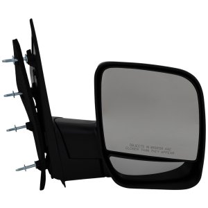 Manual Adjust, Non-Towing Mirror for Ford Econoline Van 2003-2004, Right (Passenger) Side, Manual Folding, Non-Heated, Textured Black, Without Auto Dimming, Blind Spot Detection, Memory, and Signal Light, Replacement