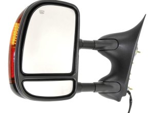 Towing Mirror for Ford F-Series Super Duty 2002-2007, Left (Driver), Power, Manual Folding, Heated, Paintable, Double-Swing Type, Replacement