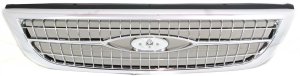 Chrome Shell/Painted Black Insert Grille for Ford Windstar SE/SEL 1999-2000 Model, Replacement