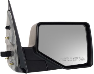 Power Mirror for Ford Explorer 2006-2010, Right (Passenger) Side, Manual Folding, Non-Heated, Chrome/Paintable, 2 Caps, with Puddle Light, Replacement
