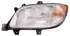 Left (Driver) Headlight Assembly for 2003 - 2006 Freightliner Sprinter 3500 Front, Without Fog Lights; Composite; OEM 5103598AA Replacement