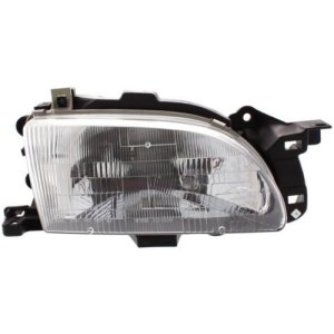 Right (Passenger) Headlight Assembly for 1994 - 1996 Ford Aspire Base Model, Front Headlight Assembly Replacement Housing/Lens/Cover - OEM F4BZ13008A, Composite, Replacement