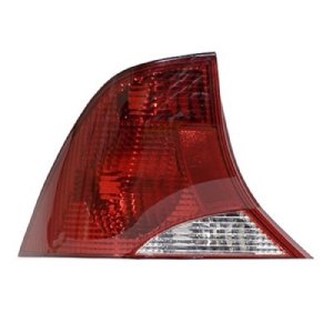 Left (Driver) Tail Light Assembly for 2002 - 2003 Ford Focus, Lens/Cover, 4 Door; Sedan, without Bulb or Socket, 3-Bulb Light, Black Trim,  2S4Z13405AA, Replacement