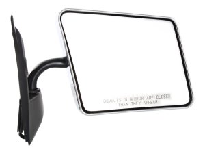 Manual Adjust and Manual Folding Mirror for Chevrolet S10 Pickup 1982-1993 / S10 Blazer 1983-1994, Right (Passenger), Non-Heated, Below Eyeline Type, Chrome, Replacement