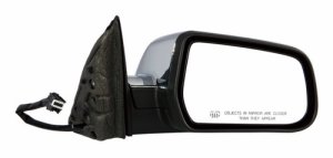 Right (Passenger) Side View Mirror Assembly for 2010 - 2011 GMC Terrain, Power; Heated; 1st Design; Chrome; Cover/Glass Replacement;  20858713