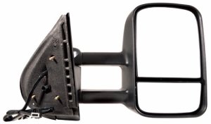 Right (Passenger) Side View Mirror Assembly for 2007-2014 GMC Sierra 2500 HD, Outside Rear View, Trailer Tow Type, Power, without OEM Signal Light,  20862099-PFM, Replacement Cover/Glass