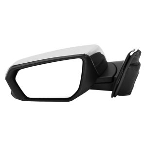 Power Mirror for 2018-2023 GMC Terrain, Chevrolet Equinox, Manual Folding, Heated, Chrome, Left (Driver), without Blind Spot Detection and Signal Light, Denali Model, Replacement