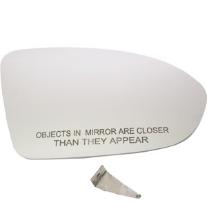 Mirror Glass for Chevrolet Cruze 2016-2019, Right (Passenger), Heated, with Backing Plate, without Blind Spot Detection, Replacement