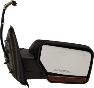 Right (Passenger) Mirror for Ford Expedition 2015-2017, Non-Towing, Power, Power Folding, Heated, Textured, with Blind Spot Detection in Glass, In-housing Signal Light, and Memory, without Auto Dimming, Replacement