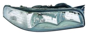 Right (Passenger) Headlight Assembly for 1997 - 1999 Buick LeSabre, Front Headlight Assembly Replacement Housing / Lens / Cover without Cornering Light; Composite;  16526000 Replacement