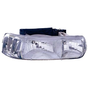 LKQ Platinum Plus Performance Headlight Set for 1999 - 2006 Chevrolet Silverado 1500 - Base, LS, Custom, WT Standard & Extended Cab Pickup 4.3L, 4.8L, 5.3L, Replacement, Clear & Lined Diamond Design Lens