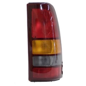 Right (Passenger) Tail Light Assembly for 1999 - 2002 GMC Sierra 1500, Fleetside Late Design Rear Lens Cover Replacement,  15198460, Sockets Differ from Early Design