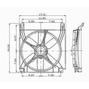 Radiator Cooling Fan Assembly for 1987 - 1996 Chevrolet Chevy Beretta, Includes Motor, Blade, Shroud with Air Conditioning,  GM3115103, Replacement