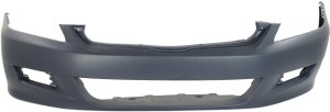 Front Bumper Cover for Honda Accord 2006-2007 Coupe, Primed (Ready to Paint), with Fog Light Holes, Replacement