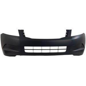 Front Bumper Cover for 2008-2010 Honda Accord, Primed (Ready to Paint), Without Fog Light Holes, 4 Cylinder, Sedan, Replacement