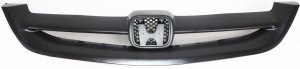 Grille for Honda Civic 2001-2003, Made from Durable Polypropylene, Black Shell and Insert, Coupe Design, Replacement