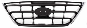 Grille for Hyundai Elantra 2004-2006, Made of Durable ABS Plastic, Chrome Shell with Painted Black Insert, Without Fog Lights, Replacement