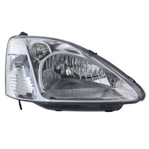 Headlight for Honda Civic Hatchback 2002-2003, Right (Passenger) Side, Lens and Housing, Halogen, Replacement