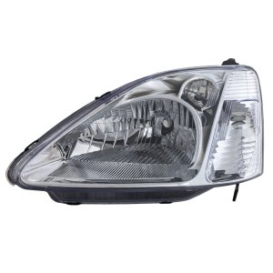 Headlight for Honda Civic 2002-2003 Hatchback, Left (Driver) Side, Lens and Housing, Halogen, Replacement