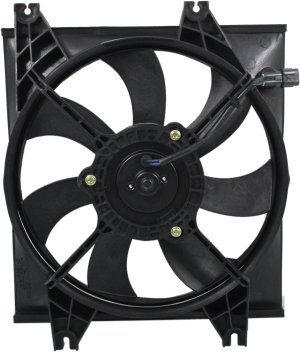 A/C Condenser Fan Assembly for 2000-2006 Hyundai Accent, Compatible with 1.5L Engine, Automatic Transmission and 1.6L Engine, Hatchback/Sedan, Replacement