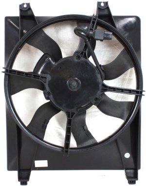 A/C Condenser Fan Assembly for 2007-2009 Hyundai SANTA FE, Single Fan, (2.7L Engine, Without Towing Package)/3.3L Engine, Replacement