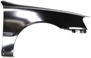 Front Fender for Hyundai Accent 2000-2002, Right (Passenger) Side, Primed (Ready to Paint), with Body Side Molding Holes, Replacement