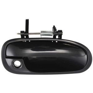 Exterior Front Door Handle for Honda Civic 1996-2000 Right (Passenger), Smooth Black with Keyhole, Replacement