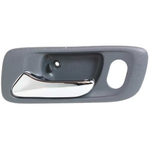 Front Interior Door Handle for Honda Accord 1998-2002, Odyssey 1999-2004, with Chrome Lever and Gray Housing, Left (Driver) Side, with Hole, Sedan, Replacement