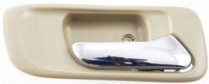Rear Interior Door Handle for Honda Accord 1998-2002, Right (Passenger), Chrome Lever + Beige Housing, Sedan, Without Hole, Replacement
