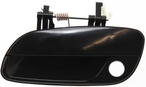 Exterior Front Door Handle for Hyundai Elantra 2001-2006, Left (Driver), Smooth Black with Keyhole, Plastic, Replacement