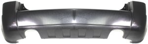 Rear Bumper Cover for Hyundai Tucson 2005-2009, Primed (Ready to Paint), 2.7L Engine, with Dual Exhaust Holes, without Sensor Holes, without Garnish, Replacement