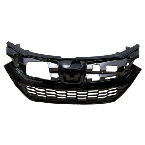 Textured Gloss Black Grille Shell and Insert for 2019-2022 Honda HR-V Sport/Touring Model, Replacement