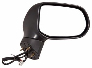 Right (Passenger) Outside Rear View Mirror Glass for 2006 - 2011 Honda Civic EX 4 Door Sedan, LX 4 Door Sedan,  76200SNAA01ZC, Nighthawk Black, Code B92P, Japan Built, Replacement