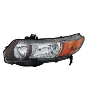 Left (Driver) Headlight Assembly for 2006 - 2009 Honda Civic, Front Assembly, Replacement Housing, Lens, Cover, Manual Transmission, 6 Speed Transmission, Composite,  33151SVBA01