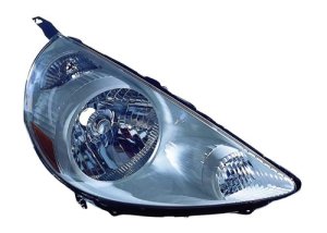 Right (Passenger) Headlight Lens/Housing for 2007 Honda Fit, Front Headlight Assembly Replacement Housing/Lens/Cover, Tafetta White (Code NH578),  33101SLNA01ZD, Replacement