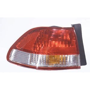 Left (Driver) Rear Tail Light Assembly for 2001 - 2002 Honda Accord (4 Door; Sedan), Body Mounted, Without Bulbs or Sockets,  33551S84A11, Replacement