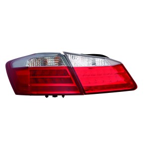 Tail Lamp Replacement Set for 2013-2014 Honda Accord, Right (Passenger) Rear Light, 4 Pcs, LED Type, Clear Lens,  HO2811283, Replacement