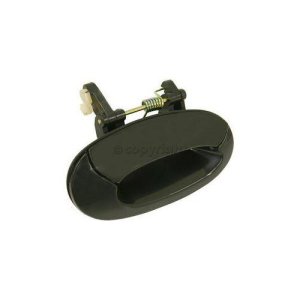 Right (Passenger) Rear Outer Door Handle for 1996-2000 Hyundai Elantra, Smooth Black Paint to Match,  8366029001, Exterior Replacement