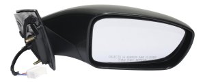 Power Mirror for Hyundai Sonata 2011-2014, Right (Passenger), Manual Folding, Non-Heated, Paintable, Without Signal Light, Excludes Hybrid Model, Replacement