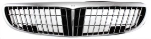 Grille for Hyundai I30 2000-2001, Plastic Material, Chrome Shell with Painted Black Insert, Replacement