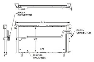 A/C Condenser for 1993 - 1997 Isuzu Rodeo, 2.6L L4 A/C Condenser,  8970948730, Replacement