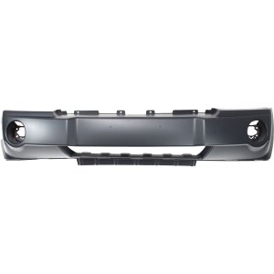 Front Bumper Cover for Jeep Grand Cherokee 2005-2007, Primed (Ready to Paint), Excluding SRT-8 Model, without Chrome Insert, with Fog Light Holes, Replacement